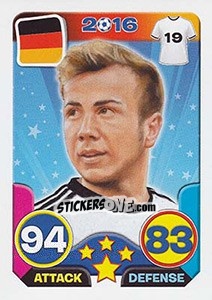 Sticker Mario Götze - Top Stars - France 2016 n. 92 - Tekma