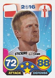 Sticker Kamil Glik - Top Stars - France 2016 n. 98 - Tekma