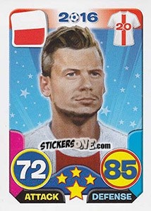 Sticker Lukasz Piszczek - Top Stars - France 2016 n. 100 - Tekma