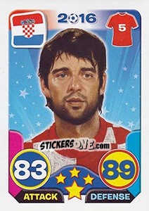 Sticker Vedran Corluka - Top Stars - France 2016 n. 127 - Tekma