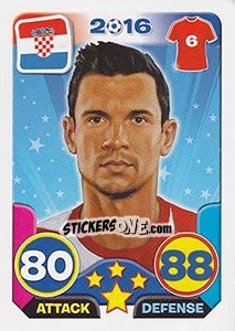 Sticker Dejan Lovren - Top Stars - France 2016 n. 128 - Tekma