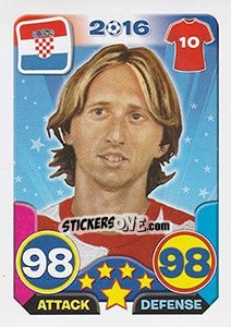 Sticker Luka Modric - Top Stars - France 2016 - Tekma