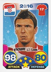 Sticker Mario Mandžukic - Top Stars - France 2016 n. 139 - Tekma