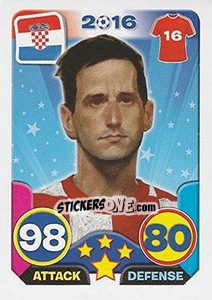 Sticker Nikola Kalinic - Top Stars - France 2016 - Tekma