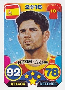 Sticker Diego Costa - Top Stars - France 2016 - Tekma