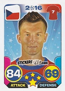 Sticker Tomaš Necid - Top Stars - France 2016 n. 158 - Tekma