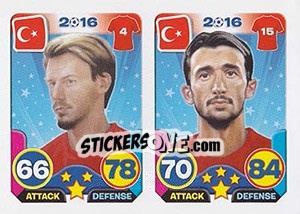Sticker Serdar Aziz / Mehmet Topal - Top Stars - France 2016 n. 162 - Tekma