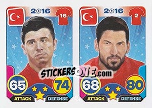 Sticker Ozan Tufan / Sener Özbayrakli - Top Stars - France 2016 - Tekma