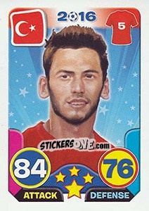 Sticker Hakan Calhanoglu - Top Stars - France 2016 n. 169 - Tekma