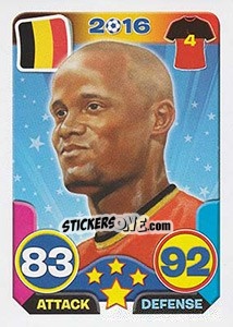 Sticker Vincent Kompany - Top Stars - France 2016 n. 173 - Tekma