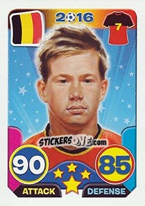 Sticker Kevin De Bruyne - Top Stars - France 2016 n. 181 - Tekma