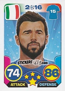 Sticker Andrea Barzagli - Top Stars - France 2016 n. 183 - Tekma