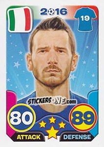 Sticker Leonardo Bonucci - Top Stars - France 2016 n. 184 - Tekma