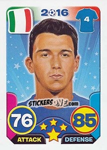 Sticker Matteo Darmian - Top Stars - France 2016 n. 185 - Tekma