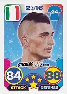 Sticker Marco Verratti - Top Stars - France 2016 - Tekma