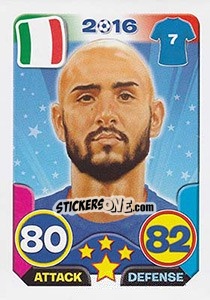 Sticker Simone Zaza - Top Stars - France 2016 n. 189 - Tekma