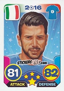 Sticker Graziano Pellè - Top Stars - France 2016 - Tekma