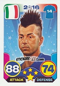 Sticker Stephan El Shaarawy - Top Stars - France 2016 - Tekma