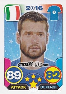 Sticker Antonio Candreva - Top Stars - France 2016 n. 192 - Tekma