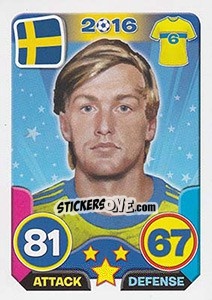 Sticker Emil Forsberg - Top Stars - France 2016 n. 201 - Tekma