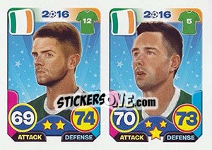 Sticker Robbie Brady / Ciaran Clark - Top Stars - France 2016 n. 202 - Tekma