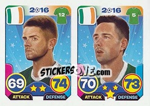 Sticker Robbie Brady / Ciaran Clark - Top Stars - France 2016 - Tekma