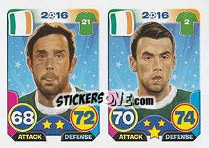 Sticker Richard Keogh / Seamus Coleman - Top Stars - France 2016 n. 204 - Tekma