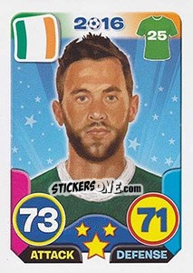 Sticker Daryl Murphy - Top Stars - France 2016 n. 208 - Tekma