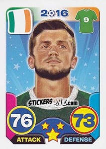 Sticker Shane Long - Top Stars - France 2016 - Tekma