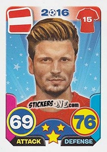 Sticker Sebastian Prödl - Top Stars - France 2016 n. 214 - Tekma