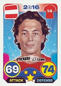 Sticker Julian Baumgartlinger - Top Stars - France 2016 - Tekma