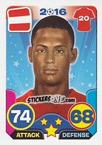 Sticker Rubin Okotie - Top Stars - France 2016 - Tekma