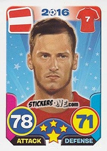 Sticker Marko Arnautovic - Top Stars - France 2016 n. 220 - Tekma