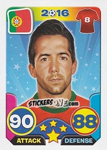 Sticker João Moutinho - Top Stars - France 2016 - Tekma