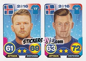 Sticker Aron Gunnarson / Alfred Finnbogason - Top Stars - France 2016 n. 244 - Tekma