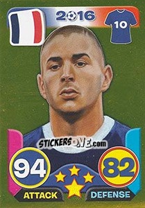 Sticker Karim Benzema - Top Stars - France 2016 - Tekma