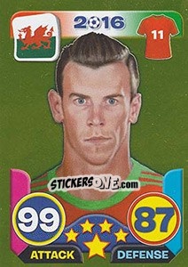 Sticker Gareth Bale - Top Stars - France 2016 - Tekma