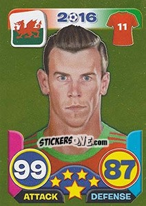 Cromo Gareth Bale - Top Stars - France 2016 - Tekma