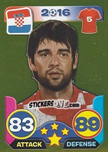 Sticker Vedran Corluka - Top Stars - France 2016 n. G127 - Tekma