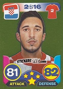 Sticker Šime Vrsaljko - Top Stars - France 2016 - Tekma