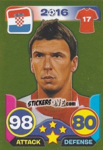 Sticker Mario Mandžukic - Top Stars - France 2016 n. G139 - Tekma