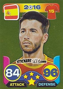 Sticker Sergio Ramos - Top Stars - France 2016 n. G143 - Tekma