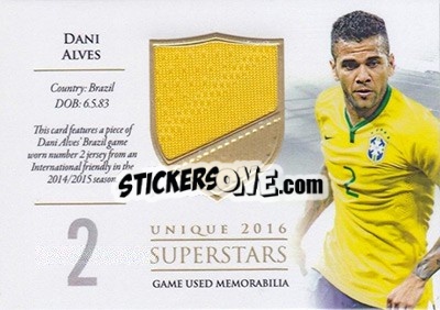 Sticker Dani Alves - World Football UNIQUE 2016 n. SS03 - Futera