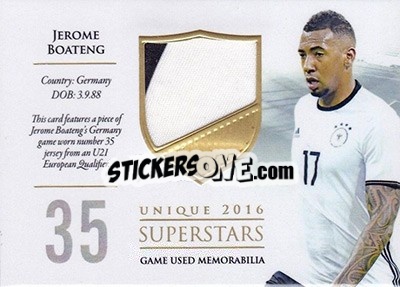 Sticker Jérôme Boateng - World Football UNIQUE 2016 n. SS09 - Futera