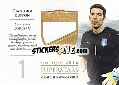 Sticker Gianluigi Buffon - World Football UNIQUE 2016 - Futera