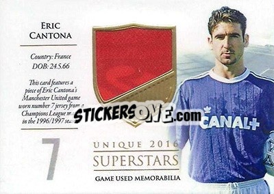 Cromo Eric Cantona - World Football UNIQUE 2016 - Futera