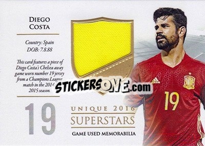 Sticker Diego Costa - World Football UNIQUE 2016 n. SS13 - Futera