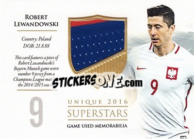 Sticker Robert Lewandowski - World Football UNIQUE 2016 n. SS26 - Futera