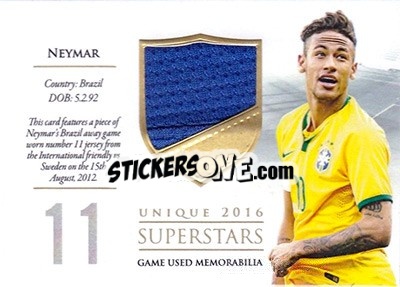 Sticker Neymar - World Football UNIQUE 2016 n. SS34 - Futera