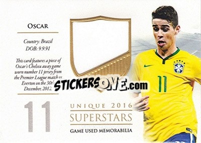 Sticker Oscar - World Football UNIQUE 2016 - Futera